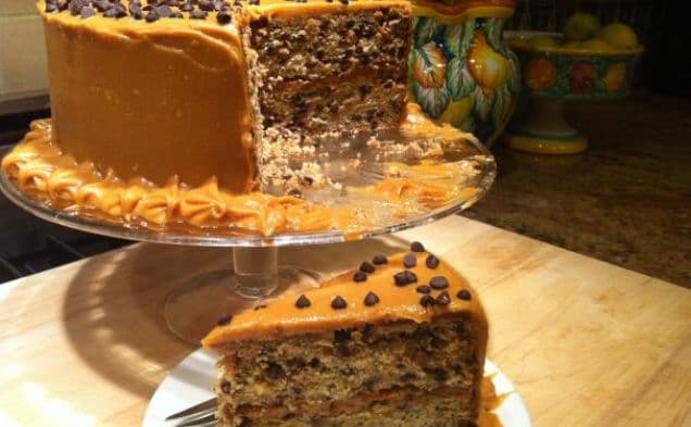 Banana Chocolate Chip Cake With Peanut Butter Frosting - gluten free, dairy free, soy free