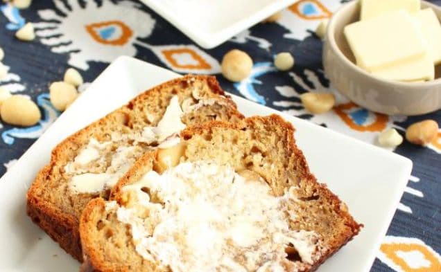 White Chocolate Macadamia Banana Bread